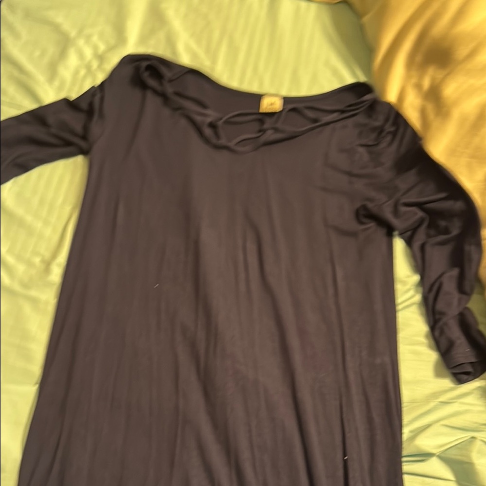 Black Cowl Neck Dolman Sleeve Sheath Dress